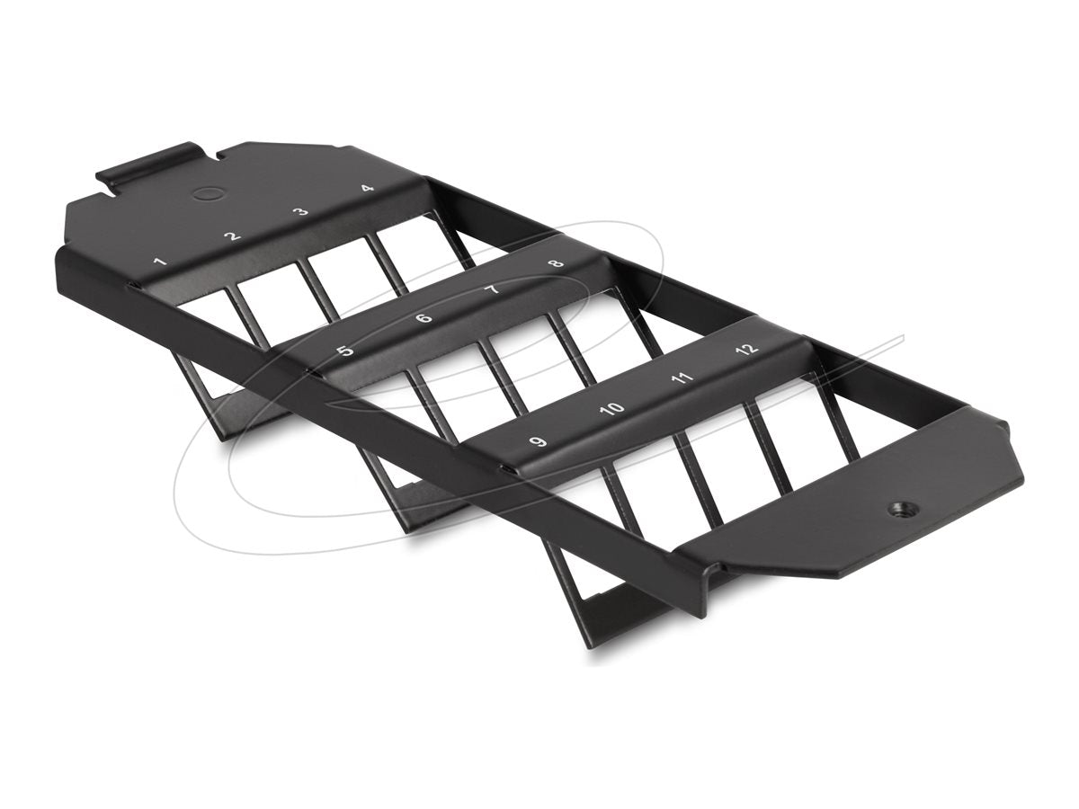 DELOCK Keystone Halterung 12 Port für Bodentank - Vorderansicht