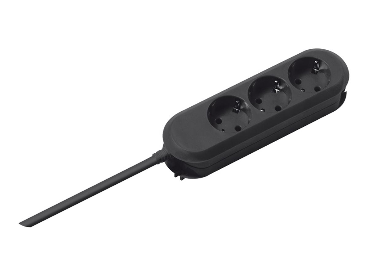 BACHMANN SMART Steckdosenleiste 3x Schutzkontakt schwarz 5m - Vorderansicht