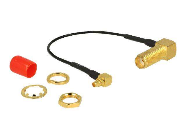 DELOCK Antennenkabel SMA 90 Buchse zum Einbau MMCX 90 Stecker 10cm - Vorderansicht