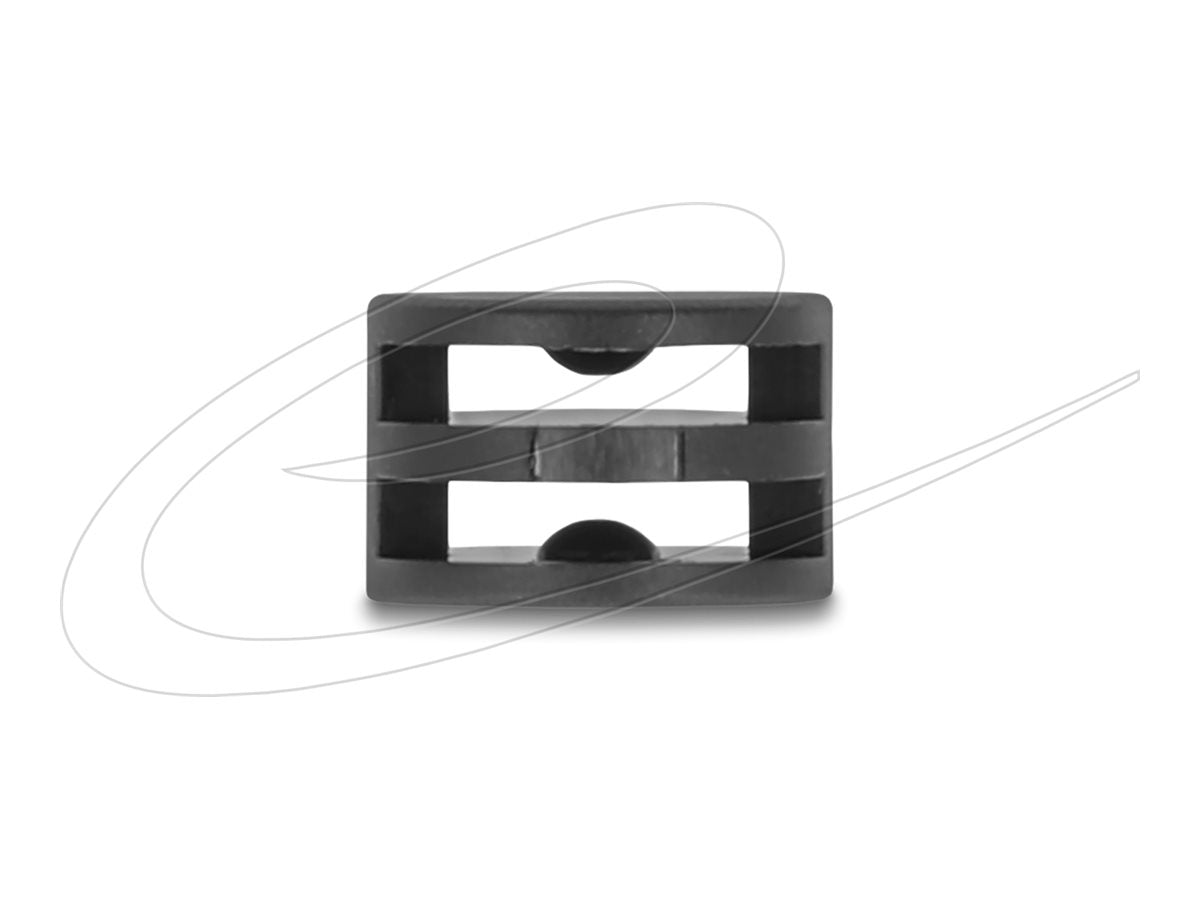 DELOCK Kabelbinder Befestigungskupplung D 12 x H 8mm 90 drehbar schwarz - Vorderansicht