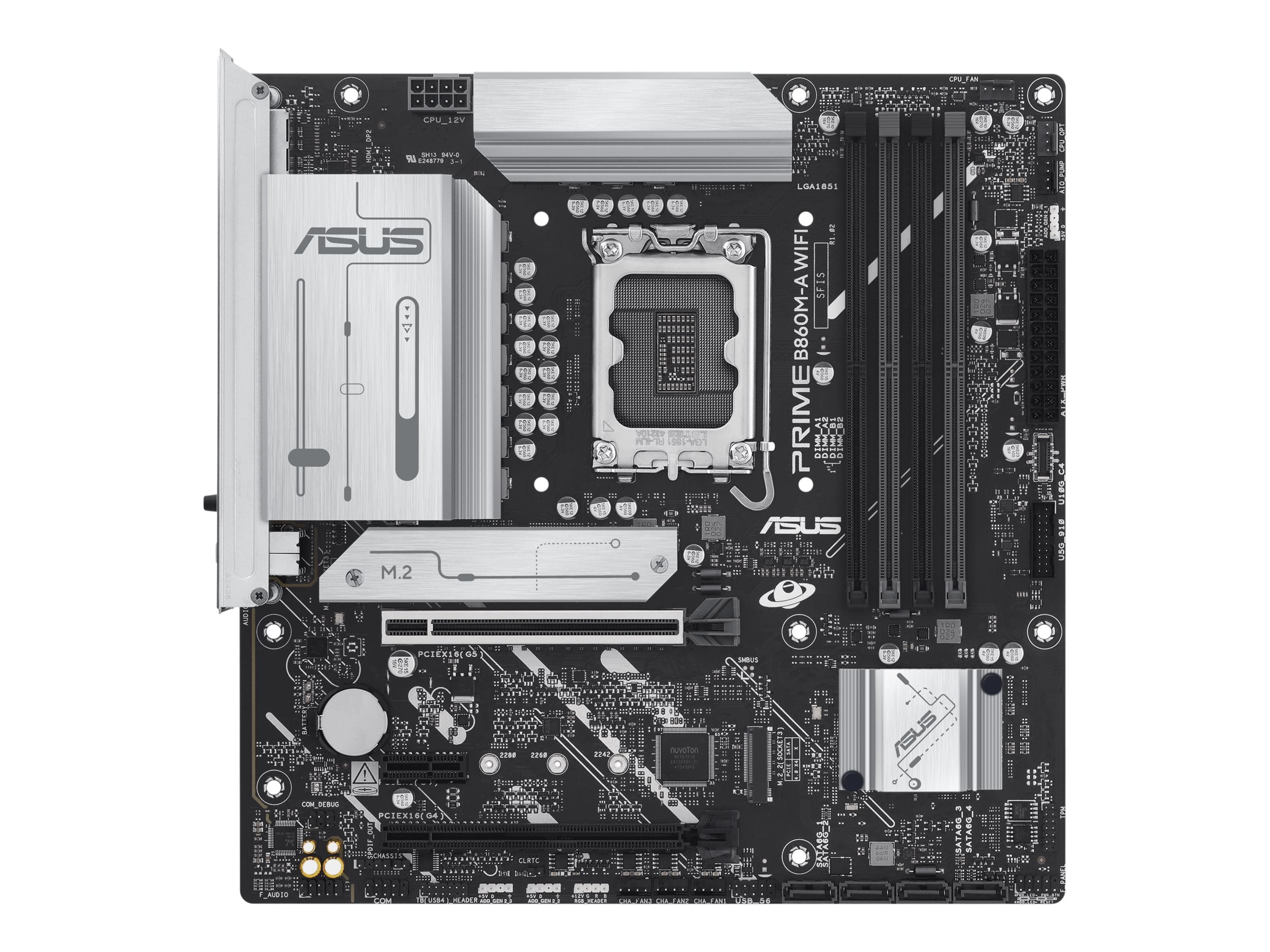 ASUS PRIME B860M-A WIFI LGA1851 DDR5 mATX MB Vorderansicht