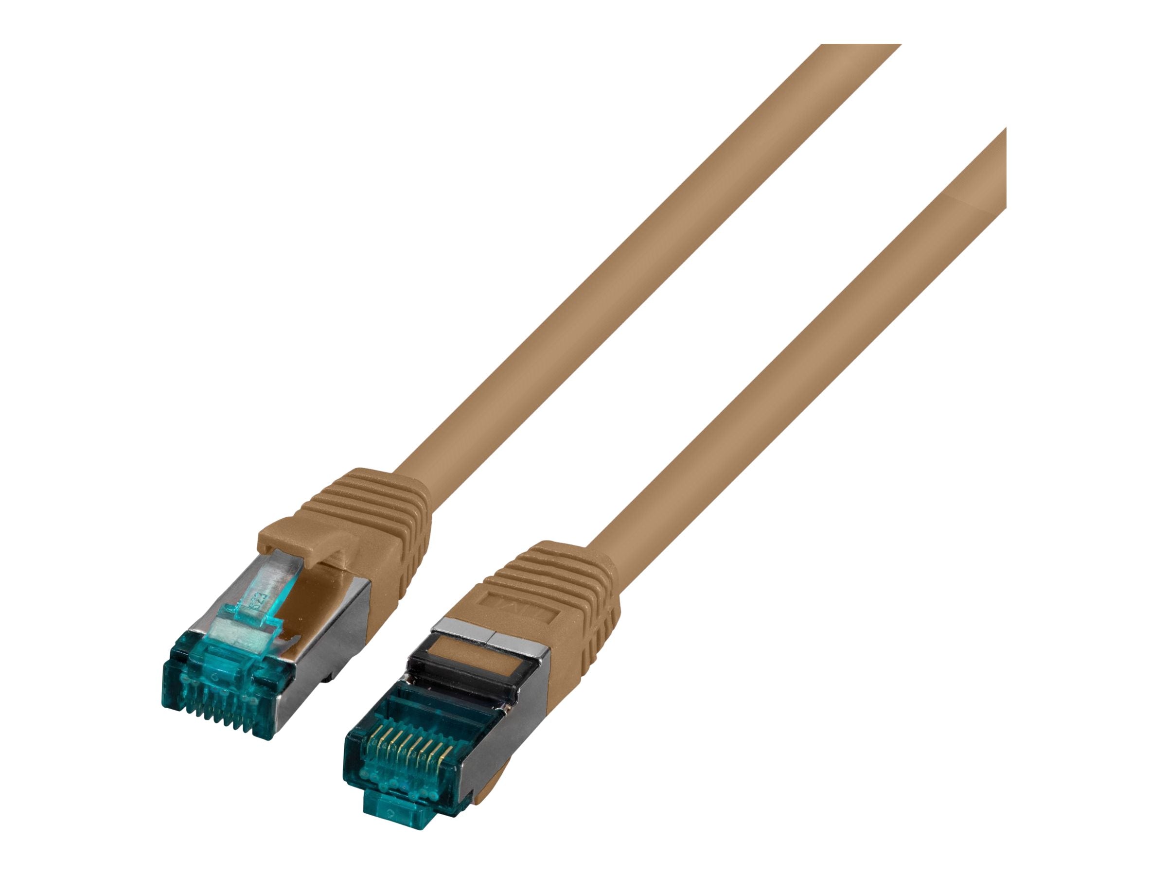 EFB RJ45 Patchkabel S/FTP Cat6A LSZH Braun 20m - Vorderansicht