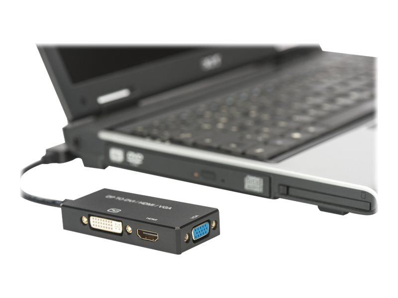 DIGITUS DisplayPort Konverterkabel DP - HDMI+DVI+VGA 0,2m Vorderansicht