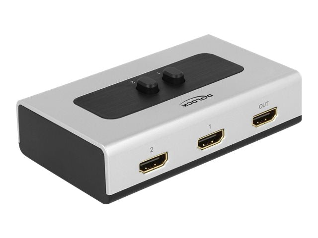 DELOCK Switch 2-port HDMI manuell Vorderansicht