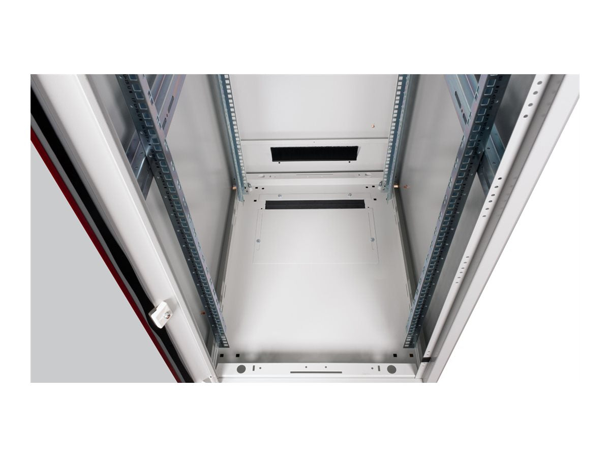 ROLINE Netzwerkschrank Pro 48,26cm 19Zoll 32 HE 600x800 BxT Glastür grau - Seitenansicht