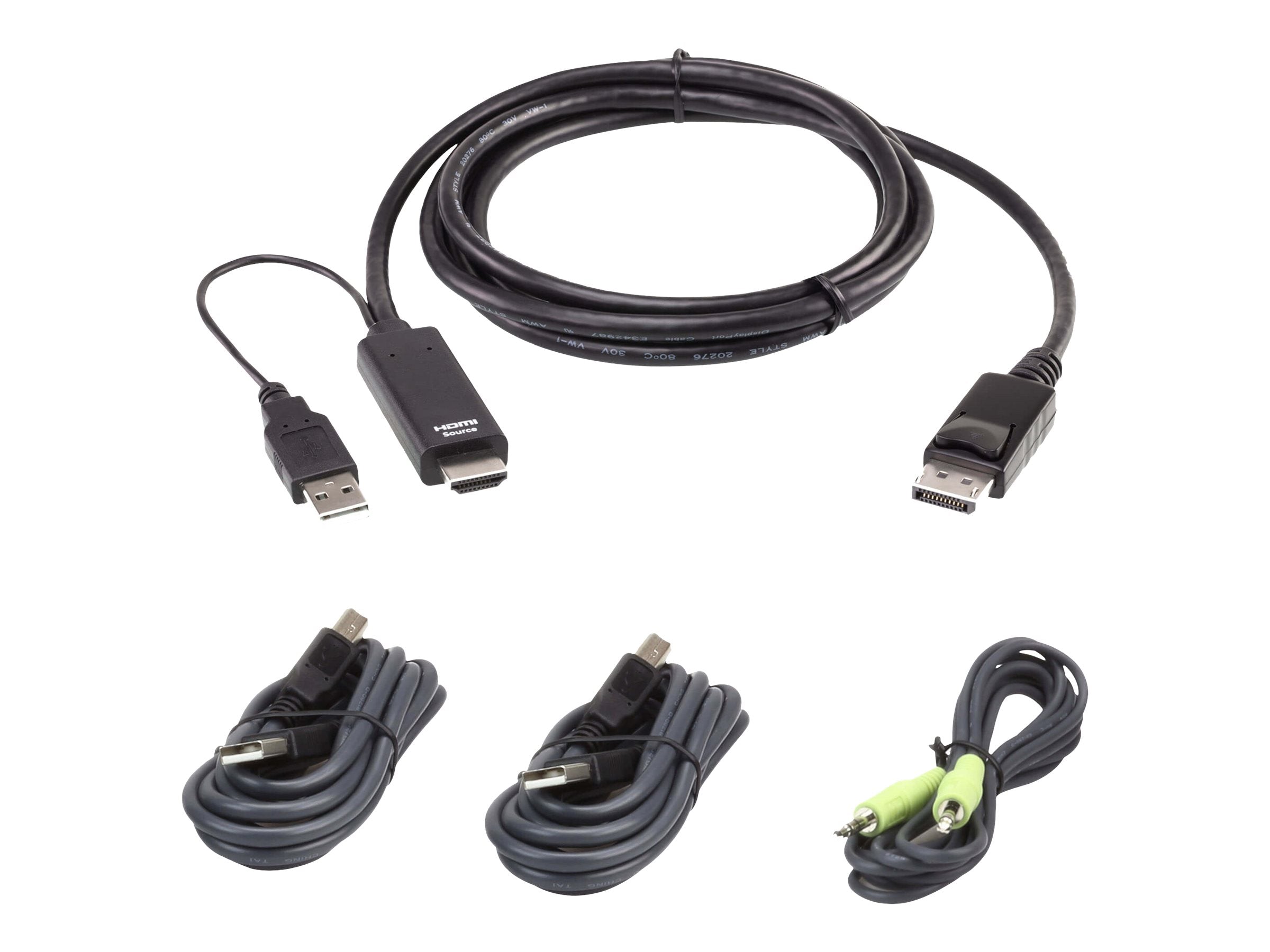 ATEN 2L-7D02UHDPX4 HDMI zu DP KVM KabelKit Vorderansicht