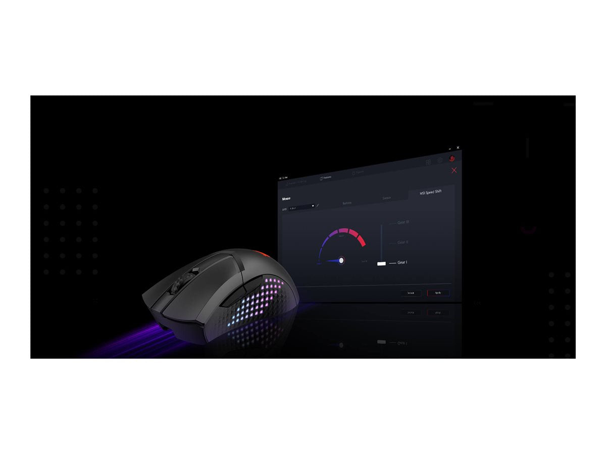 MSI CLUTCH GM51 LIGHTWEIGHT WIRELESS Maus seitliche Ansicht