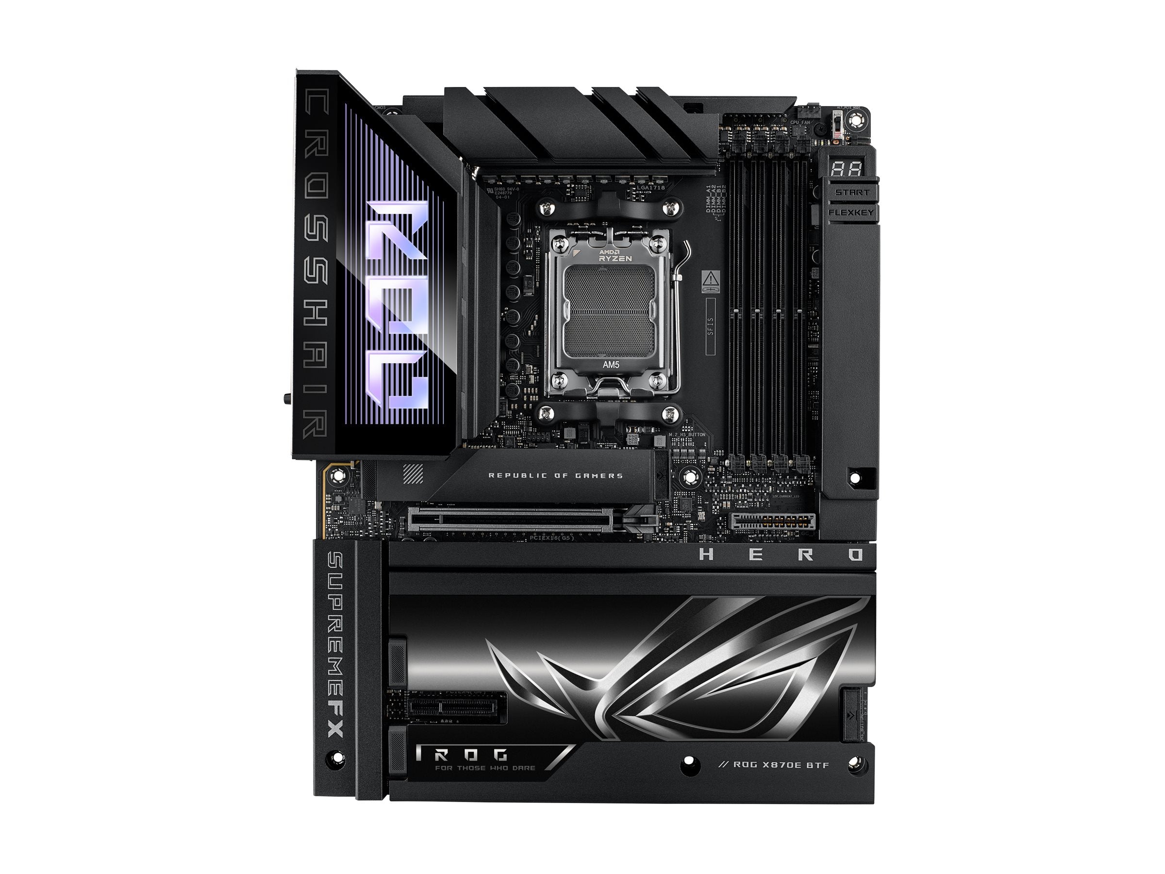 ASUS ROG CROSSHAIR X870E HERO BTF Motherboard Vorderansicht