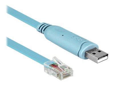 DELOCK Adapter USB 2.0 Typ-A Stecker > 1 x Seriell RS-232 RJ45 Stecker 2,0m blau - Vorderansicht