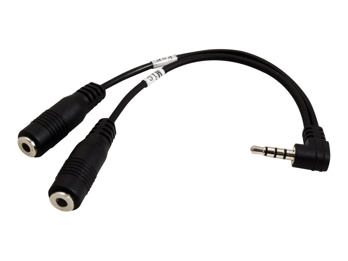 ROLINE 3,5mm Adapter 4polig Mikrofon+Lautsprecher schwarz 15cm - Vorderansicht