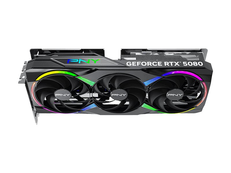 Detailansicht der Kühlung der PNY GeForce RTX 5080 16GB OC Triple Fan