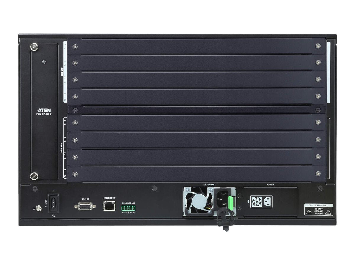 ATEN VM1600A 16x16 modularer Matrix Switch Rückansicht