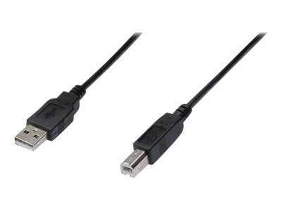 DIGITUS USB 2.0 Verbindungskabel Typ A - B M/M 3m - Vorderansicht