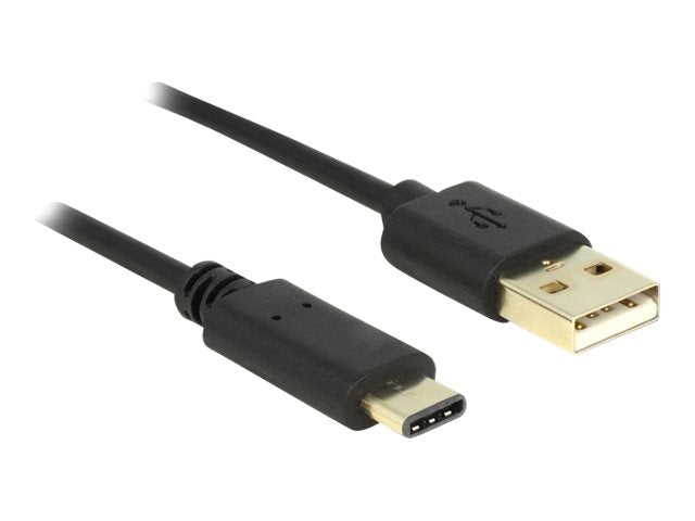 DELOCK Kabel USB 2.0 Typ-A Stecker > USB Type-C 2.0 Stecker 2,0 m schwarz - Vorderansicht