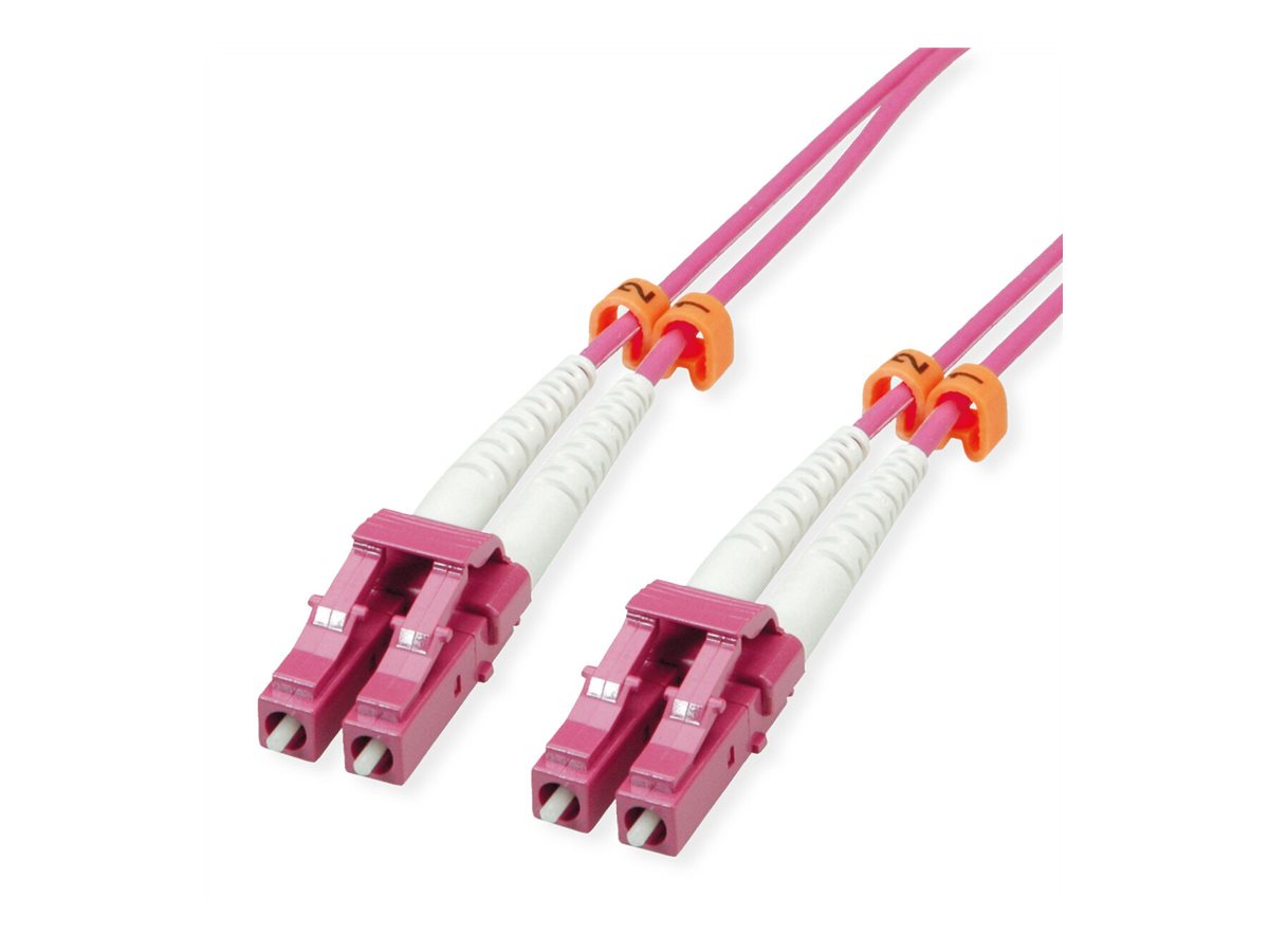 VALUE LWL-Kabel 50/125um OM4 LC/LC violett 2m Vorderansicht