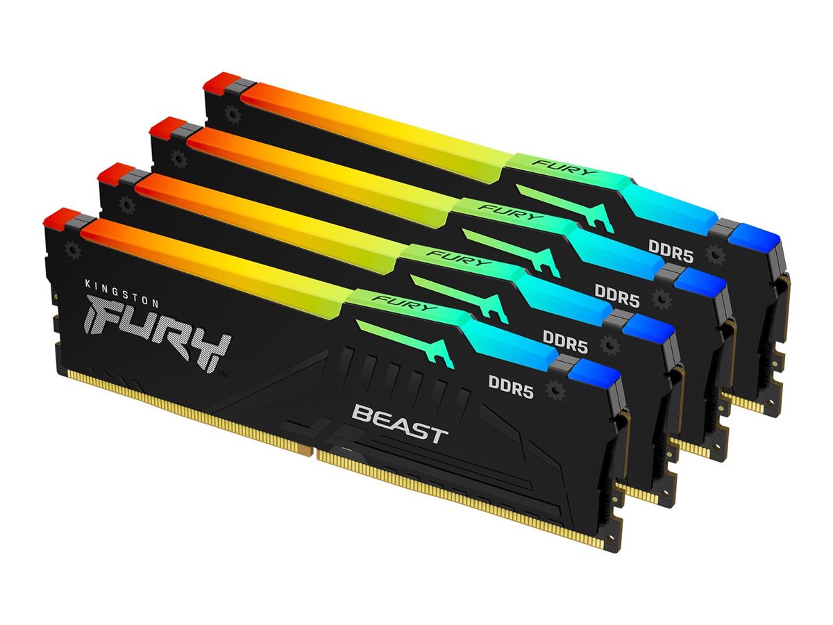 KINGSTON FURY Beast 128GB 5200MT/s DDR5 CL40 DIMM Kit of 4 RGB XMP Detailansicht