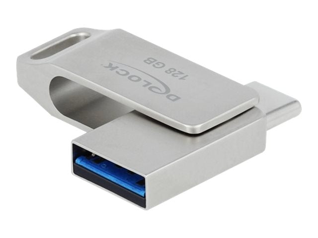 DELOCK USB 3.2 Gen 1 USB-C + Typ-A Speicherstick 128GB Vorderansicht