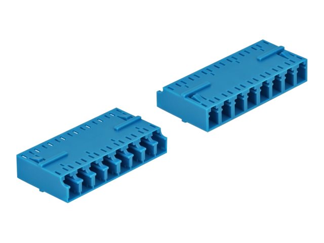 DELOCK LWL Kupplung HD LC Octuplex Buchse zu LC Octuplex Buchse blau - Vorderansicht