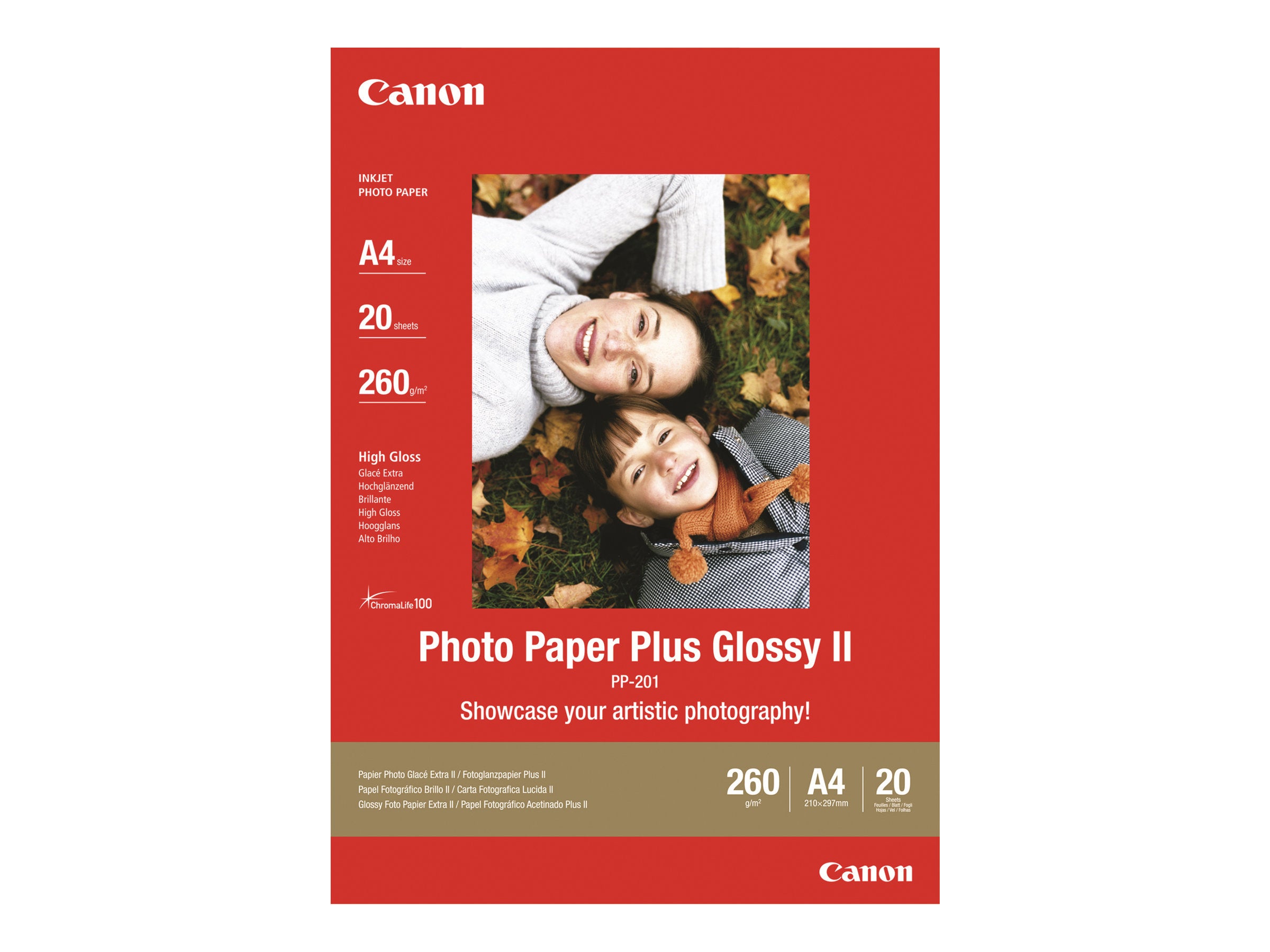CANON PP-201 glänzend Foto Papier 10x15cm Vorderansicht