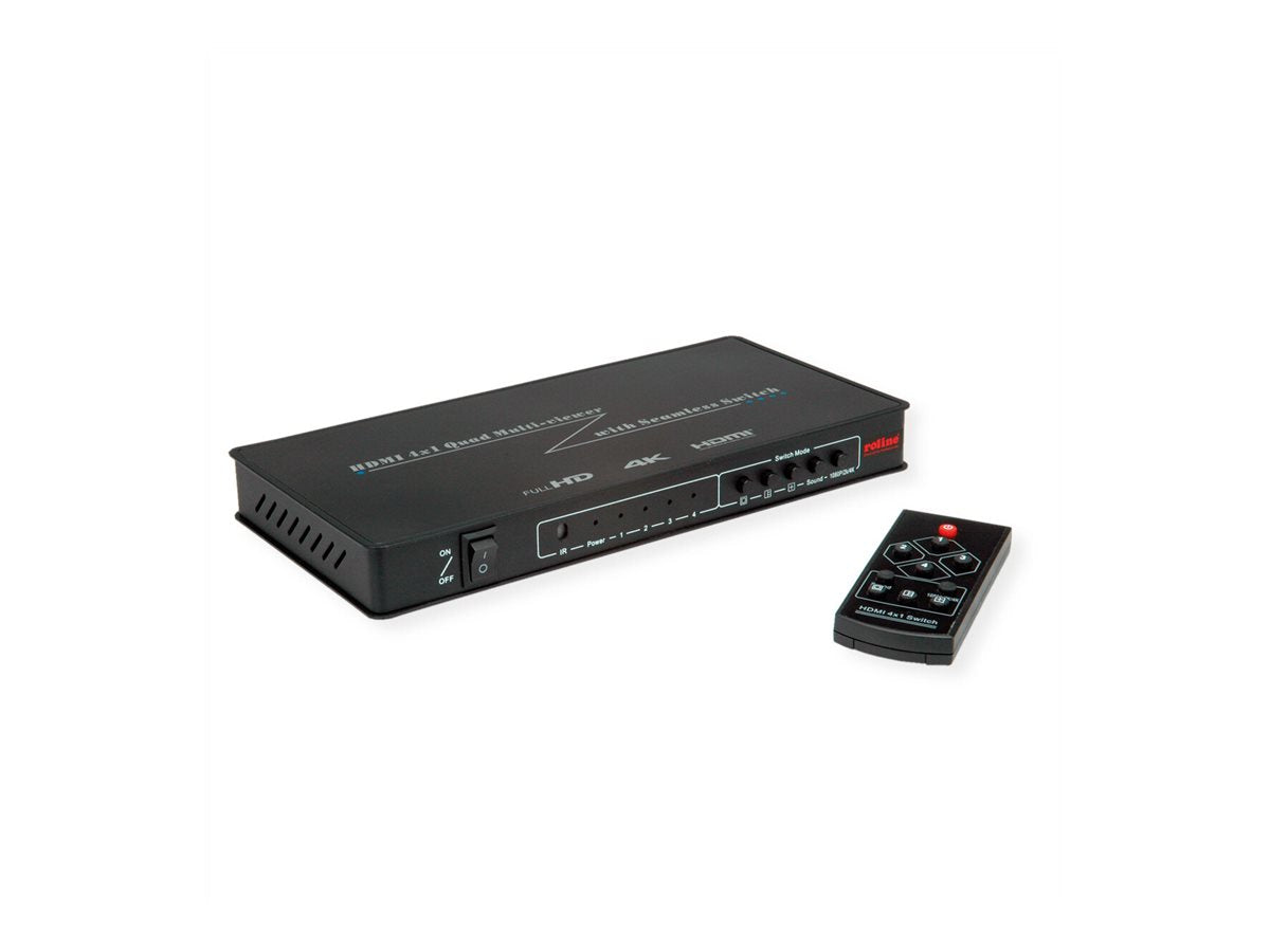 ROLINE HDMI 4x1 QUAD Multi-Viewer Switch Vorderansicht