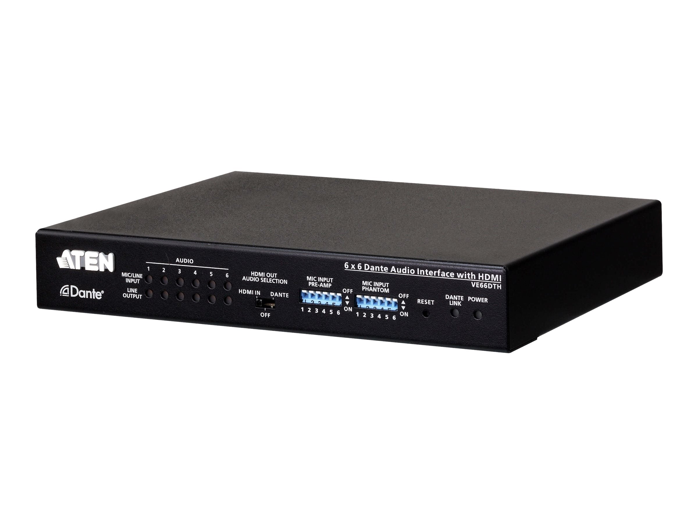 ATEN VE66DTH 6x6 Dante Audio Interface mit HDMI - Seitenansicht