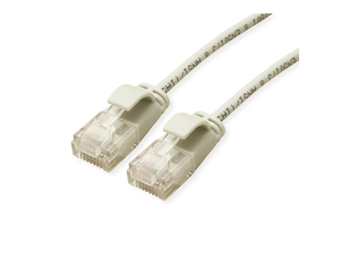 ROLINE GREEN UTP Patchkabel Kat.6A Class EA LSOH slim grau 1m - Vorderansicht