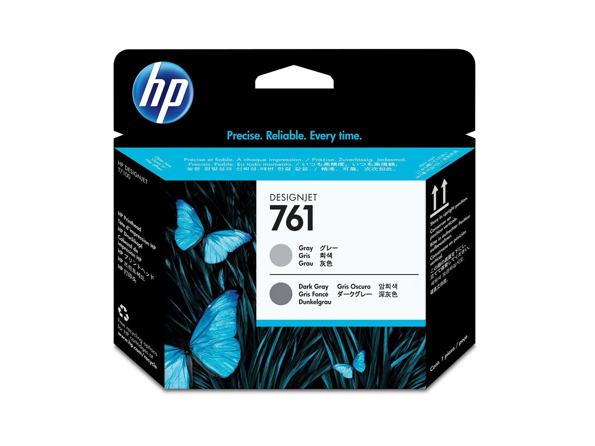 HP 761 Original Druckkopf grau und dunkel grau Seitenansicht