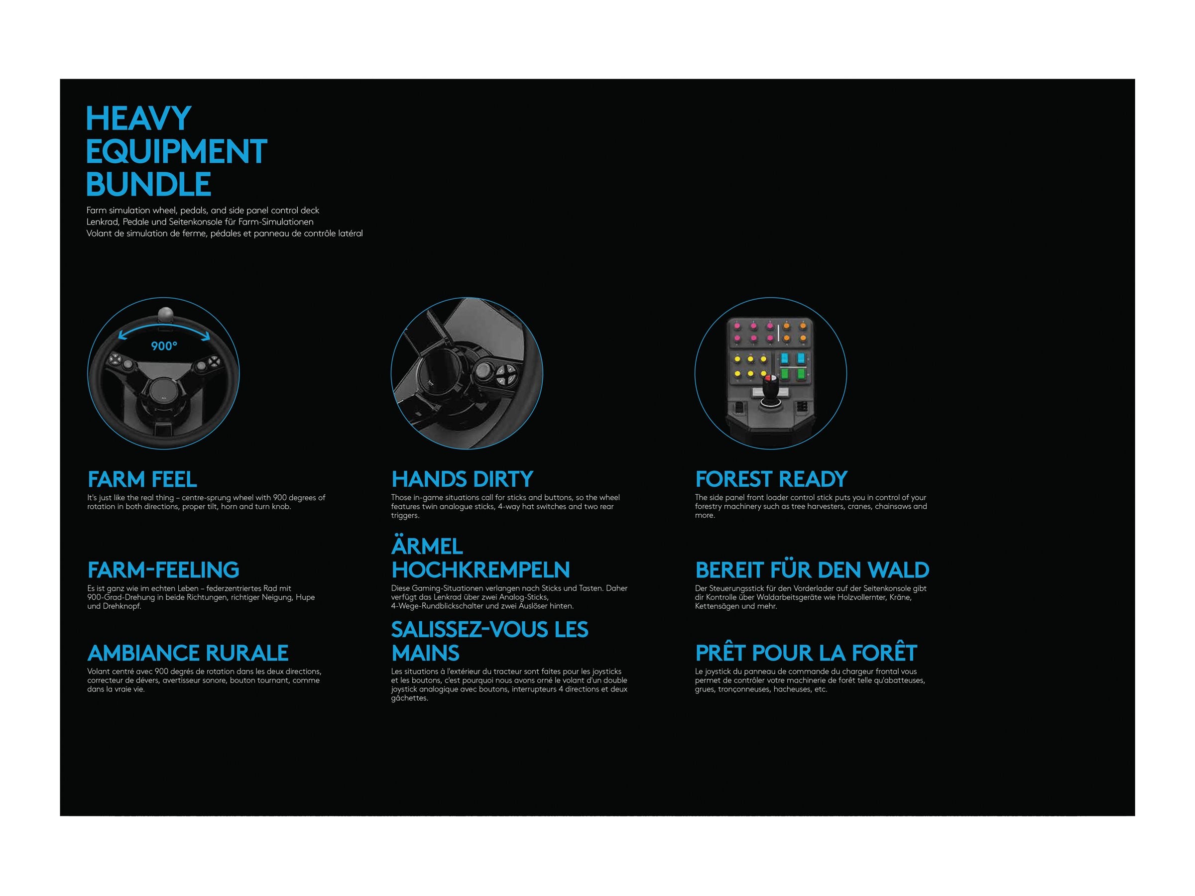 LOGITECH Heavy Equipment G-Series Lenkrad- und Pedale-Set Vorderansicht