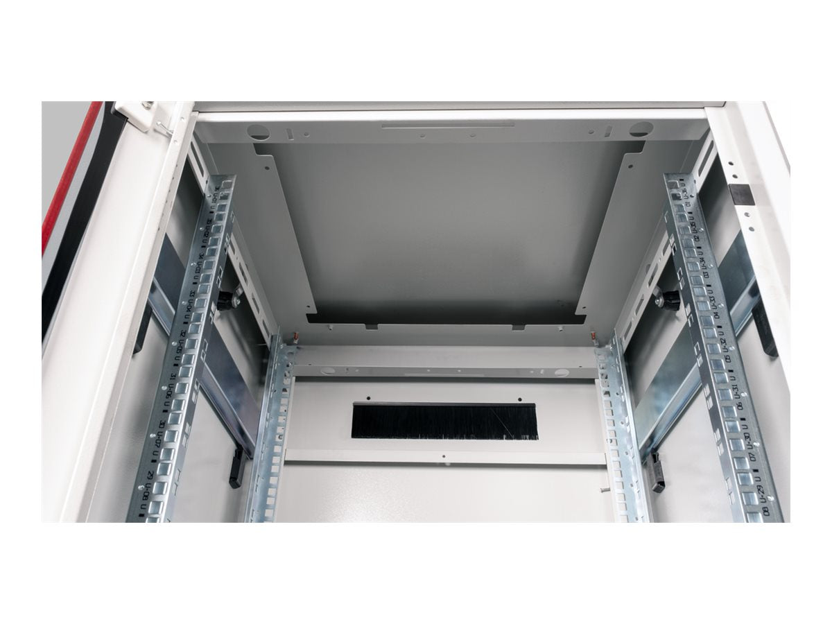 ROLINE Netzwerkschrank Pro 48,26cm 19Zoll 36 HE 600x600 BxT Glastür grau - Seitenansicht