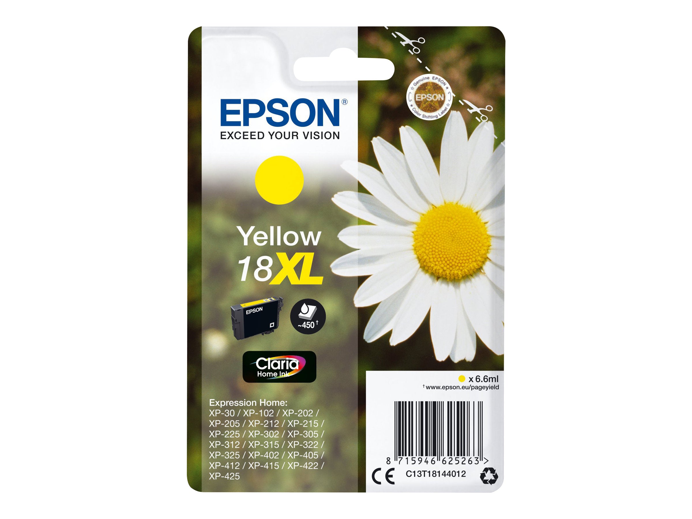 EPSON 3LB 18XL Tintenpatrone Gelb Vorderansicht