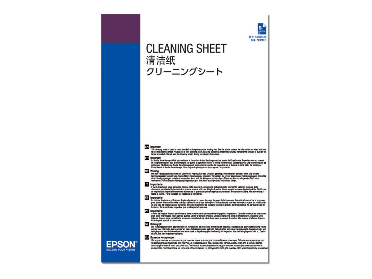 EPSON Reinigungspapier 5 Blatt Vorderansicht