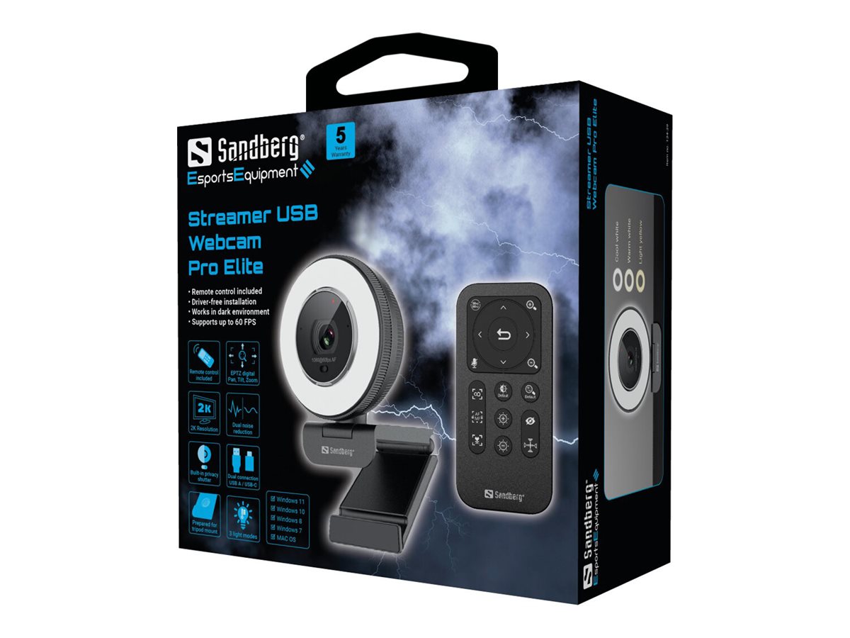 SANDBERG Streamer USB Webcam Pro Elite - Vorderansicht