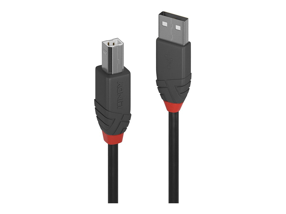 LINDY 3m USB 2.0 A/B Kabel Anthra Line - Detailansicht