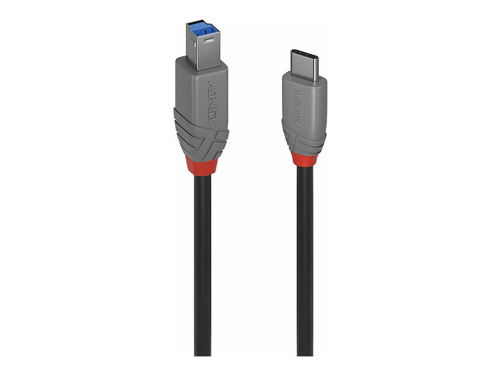 LINDY 1m USB 3.2 Typ C an B Kabel Anthra Line - Detailansicht