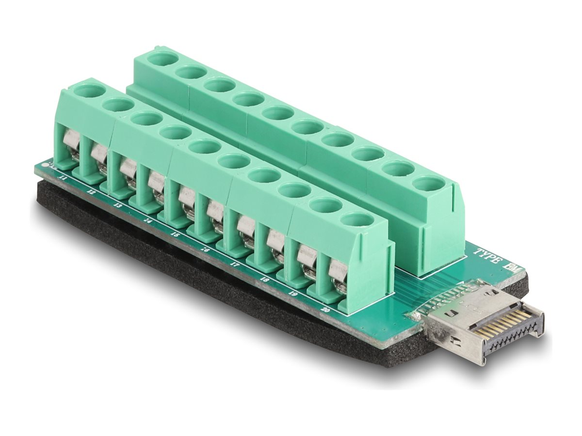 DELOCK USB Typ-E Key A Stecker zu Terminalblock Adapter 20 Pin - Vorderansicht