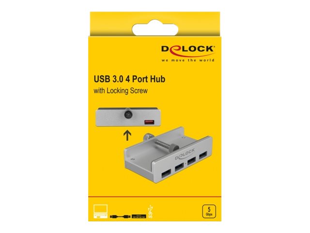 DELOCK Externer USB 3.0 4 Port Hub Vorderansicht