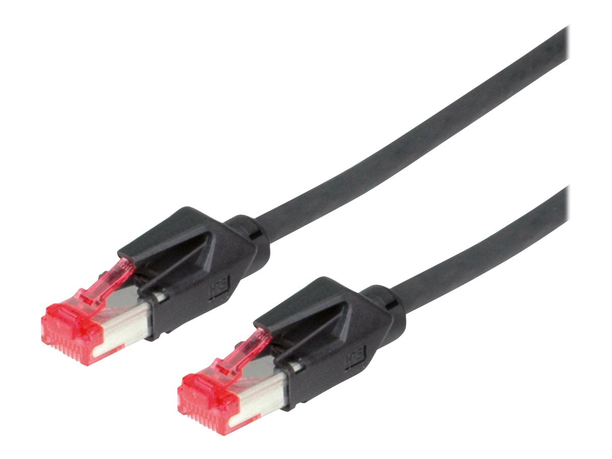 DÄTWYLER Patchkabel Kat.6 Class E S/FTP CU 7702 flex LSOH Hirose TM21 schwarz 5m - Vorderansicht