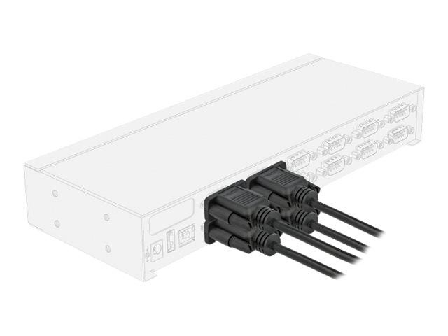 DELOCK Seriell Kabel RS-232 Sub-D9 Stecker zu Stecker 1m Vorderansicht
