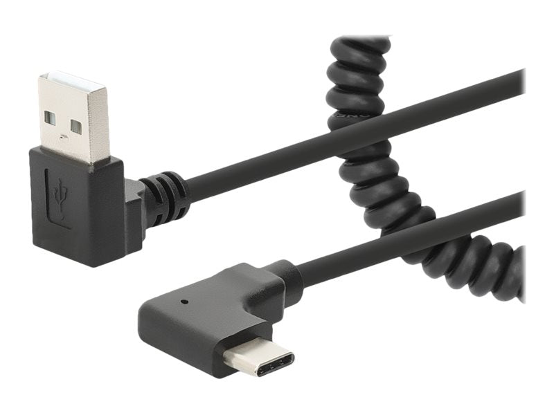 MANHATTAN Spiralkabel USB-A auf USB-C Ladekabel Vorderansicht