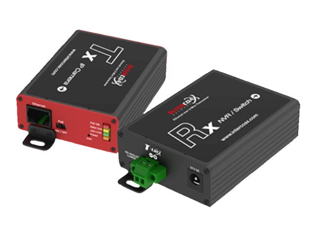 MOBOTIX Mediakonverter Ethernet & PoE+ über Zweidrahtleitung - Vorderansicht