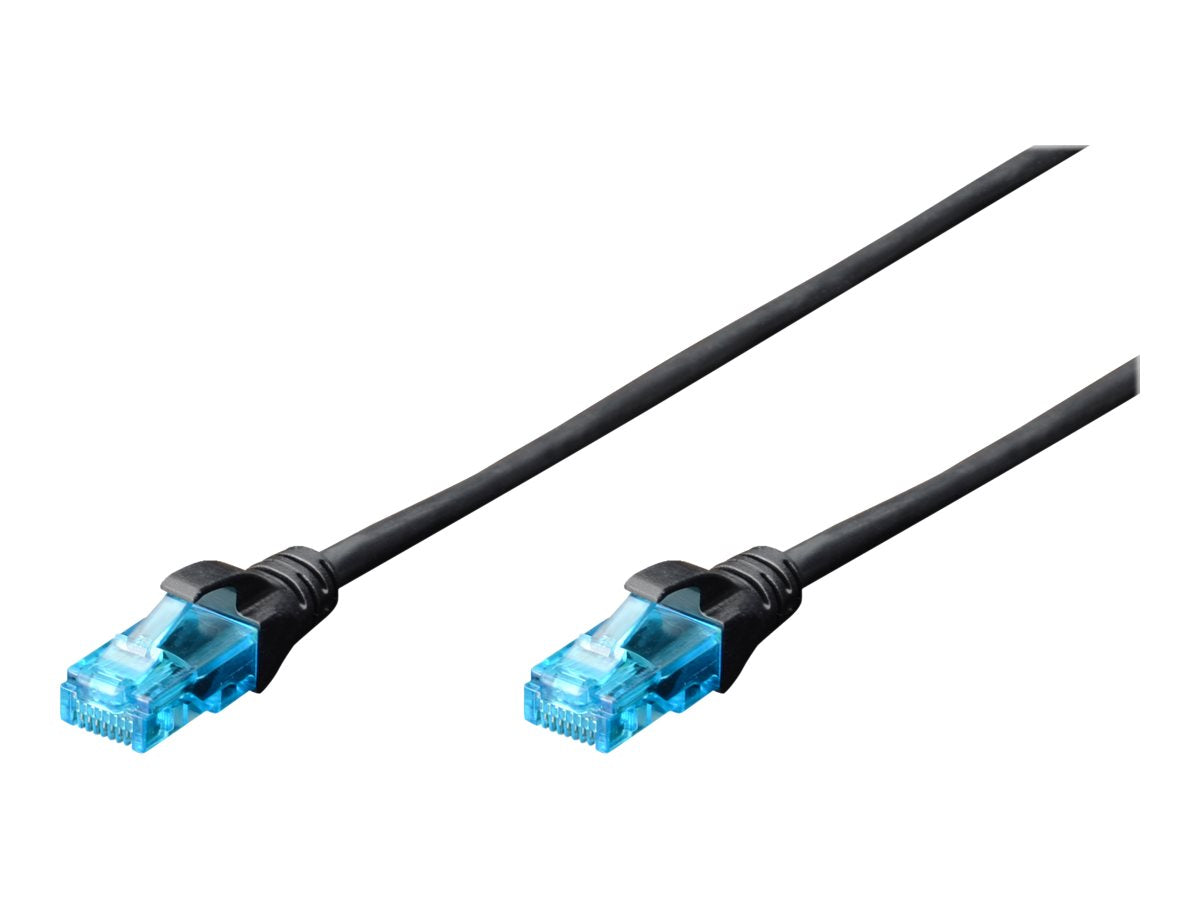 DIGITUS CAT 5e U-UTP Patchkabel PVC AWG 26/7 Länge 2 m Farbe Schwarz - Vorderansicht