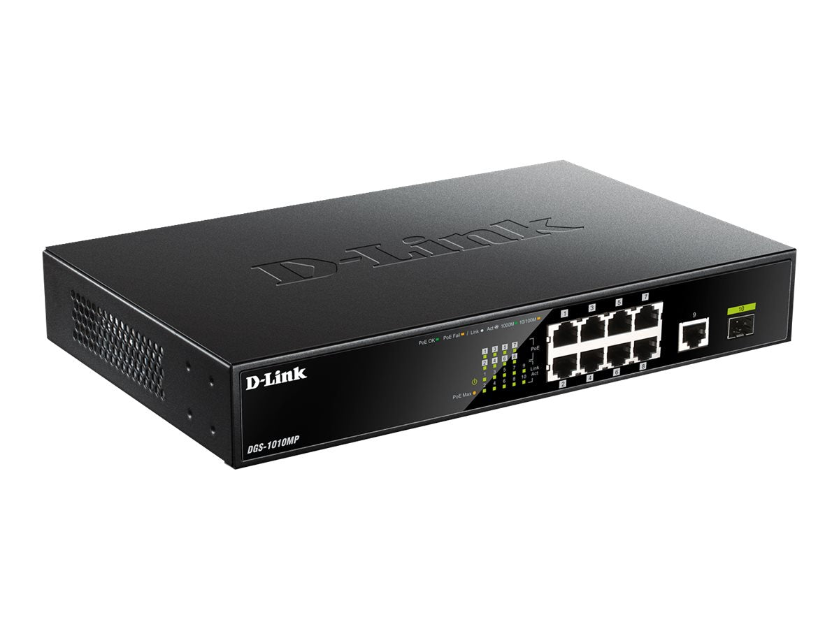 D-LINK DGS-1010MP 10-Port Layer2 PoE+ Gigabit Switch Vorderansicht