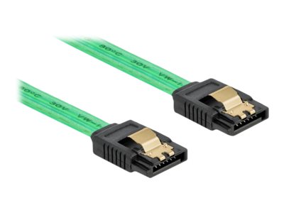 DELOCK SATA 6 Gb/s Kabel UV Leuchteffekt grün 30cm - Vorderansicht