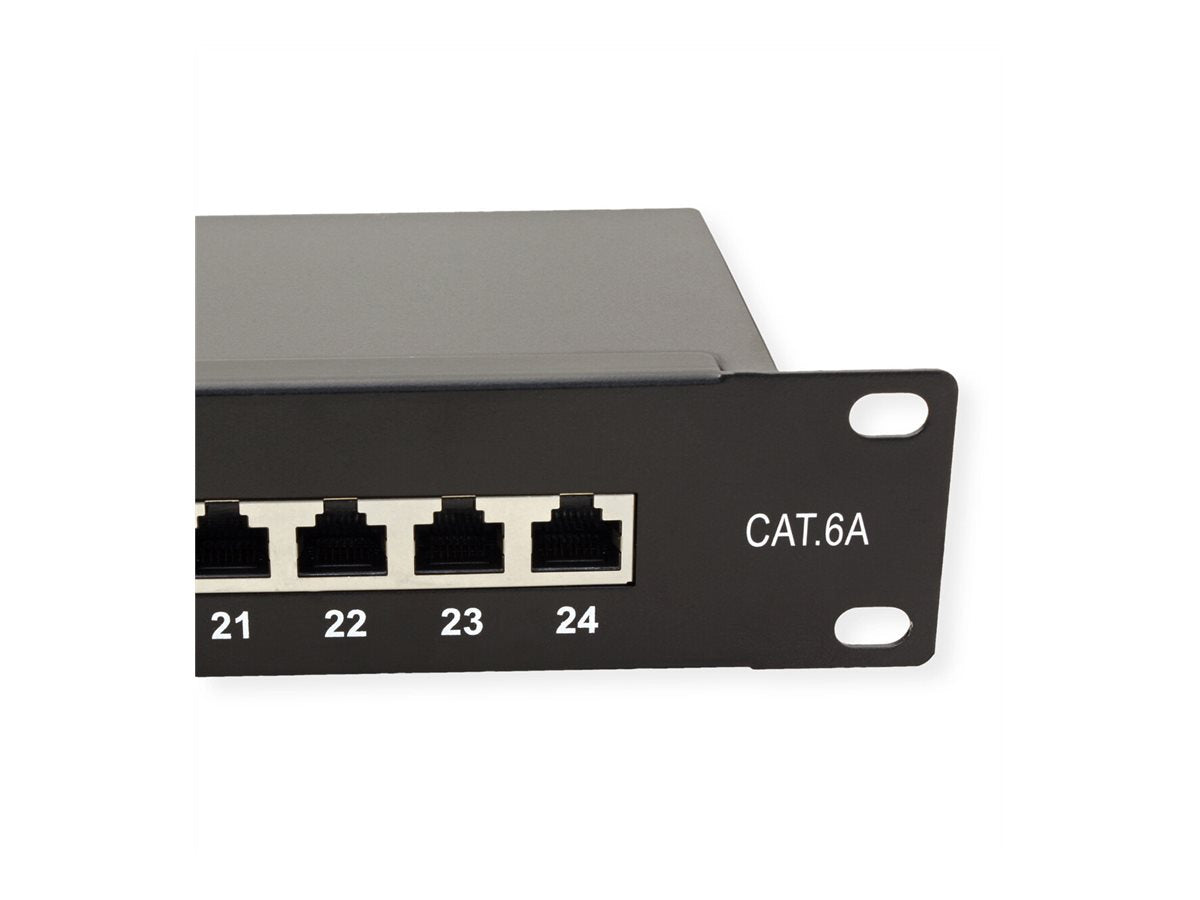 VALUE Kat.6A Class EA 19-Patchpanel 24 P geschirmt schwarz - Detailansicht