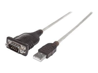 MANHATTAN USB RS232 Seriell Konverter Verbindet ein serielles Geraet mit dem USB Port Prolific PL-2303HXD-Chipsatz 0