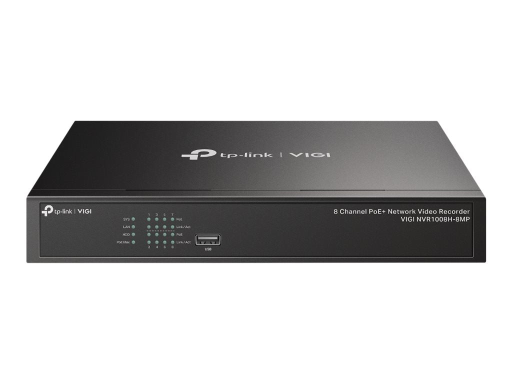 TP-LINK VIGI NVR1008H-8MP 8-Channel PoE Network Video Recorder Vorderansicht