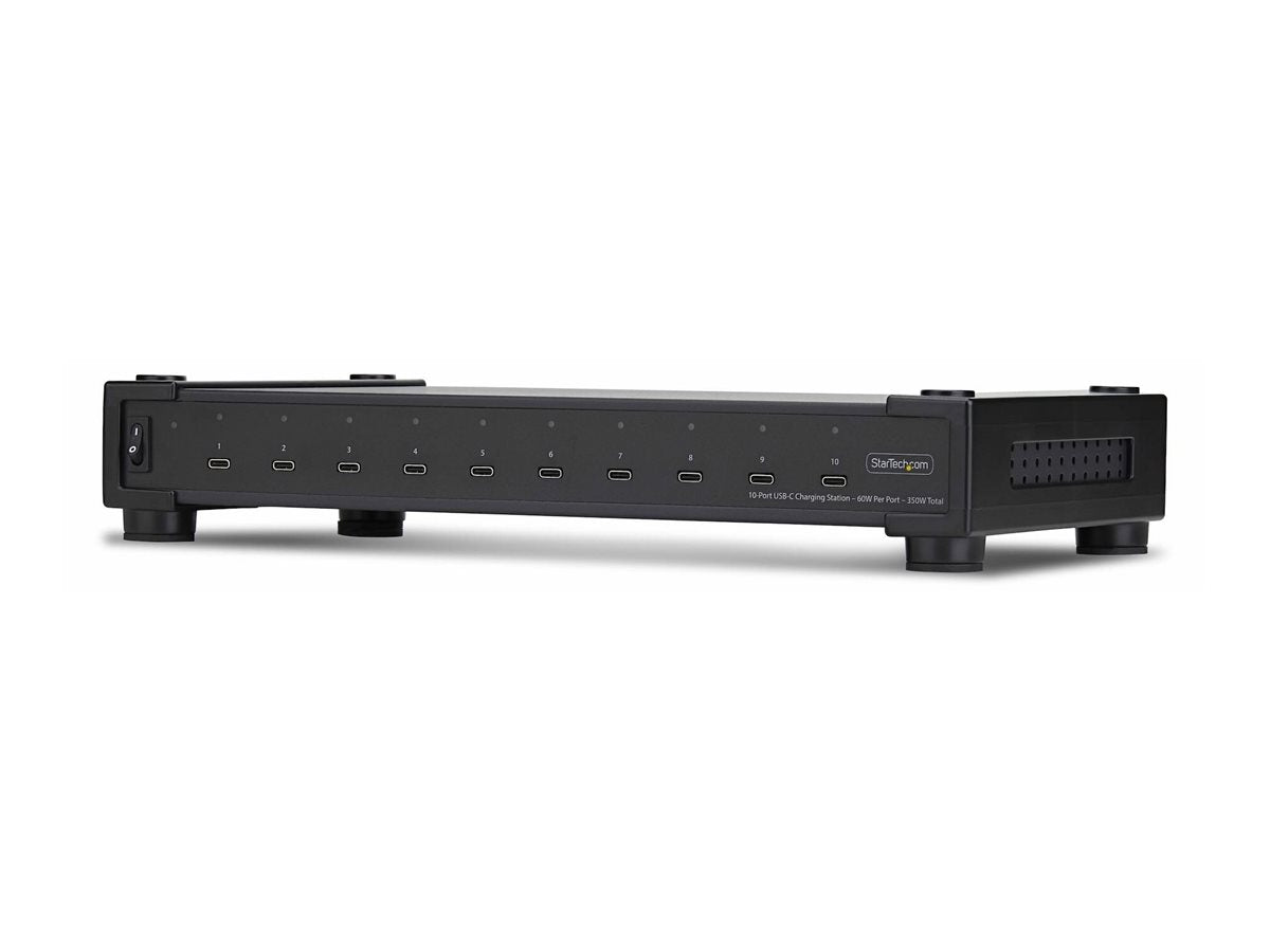 STARTECH.COM 10-Port USB-C Ladestation 60W pro Port 350W Gesamtleistung Multiport-Ladegerät USB C PD Ladehub fur Laptops TAA-Konform