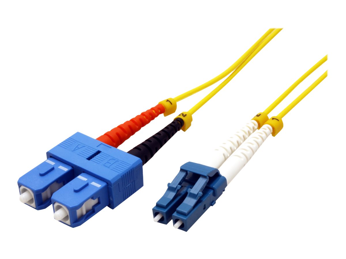 ROLINE LWL-Kabel Duplex Single Mode 9/125um OS2 LC/SC gelb 3m Vorderansicht