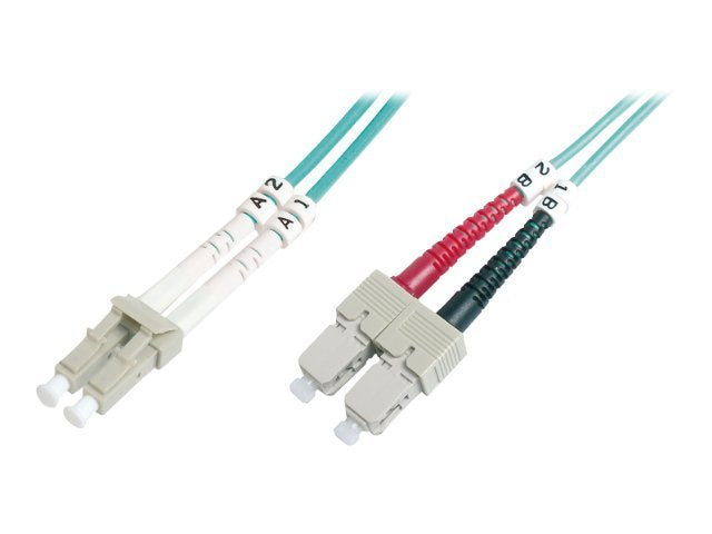 DIGITUS LWL Patchkabel LC zu SC Multimode 50/125 m Duplex Vorderansicht