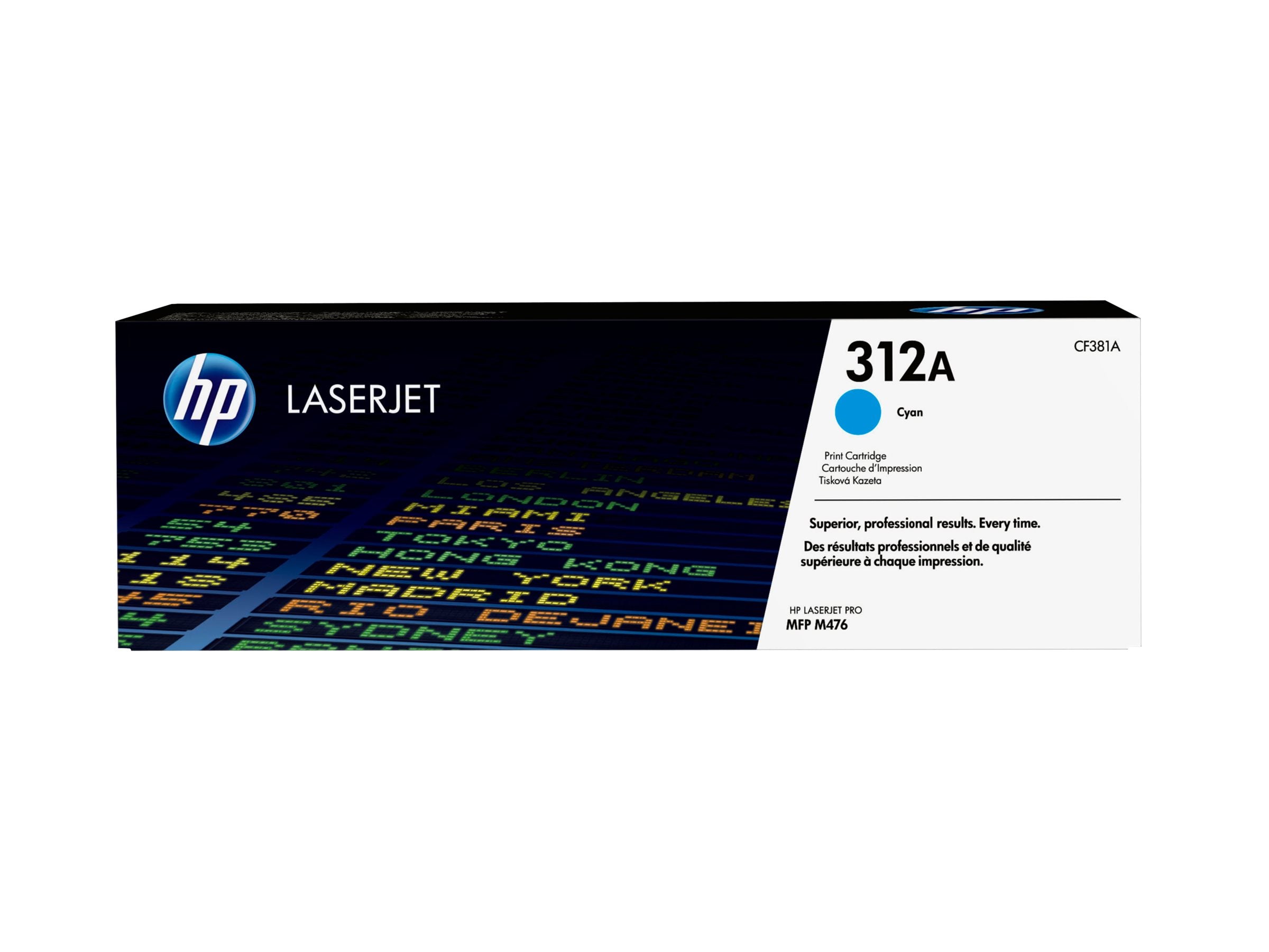 HP 312A Tonerpatrone CF381A cyan im Einsatz